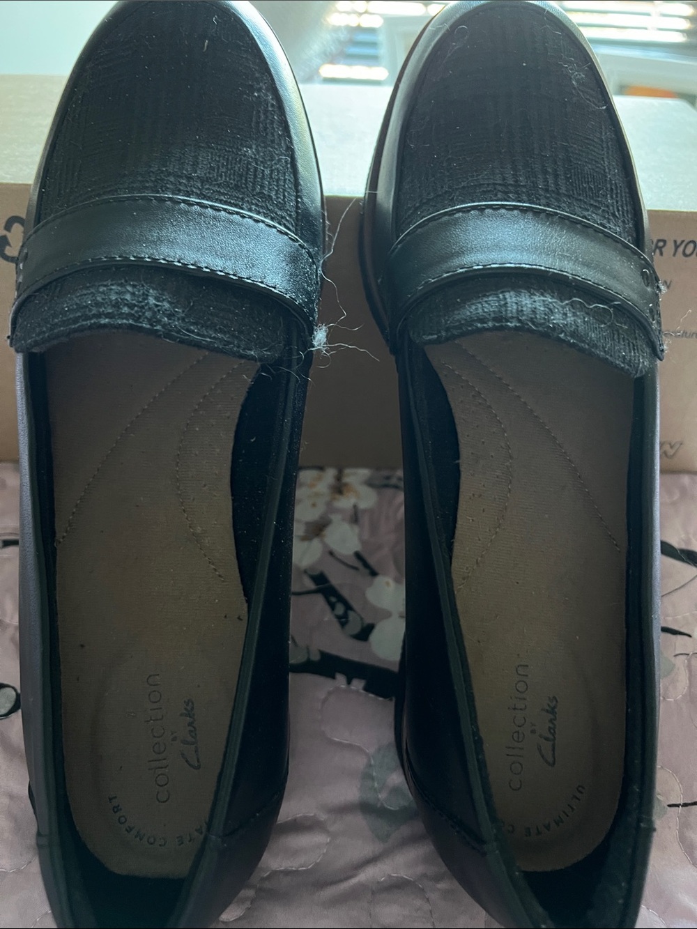 Clarks Women's Black Penny Loafers